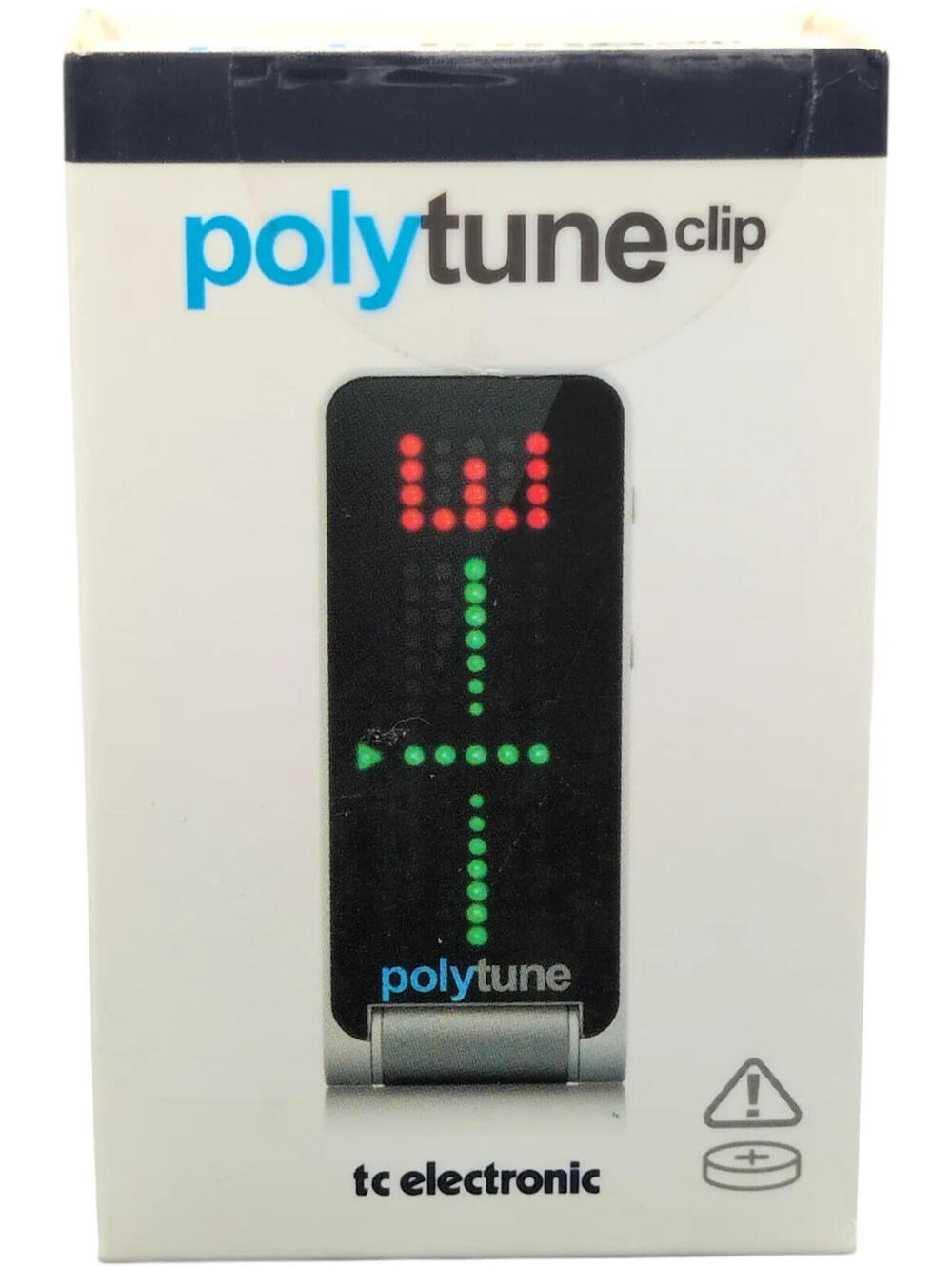 TC Electronic Polytune Clip Silver Polyphonic Tuner LED Display Guitar Bass